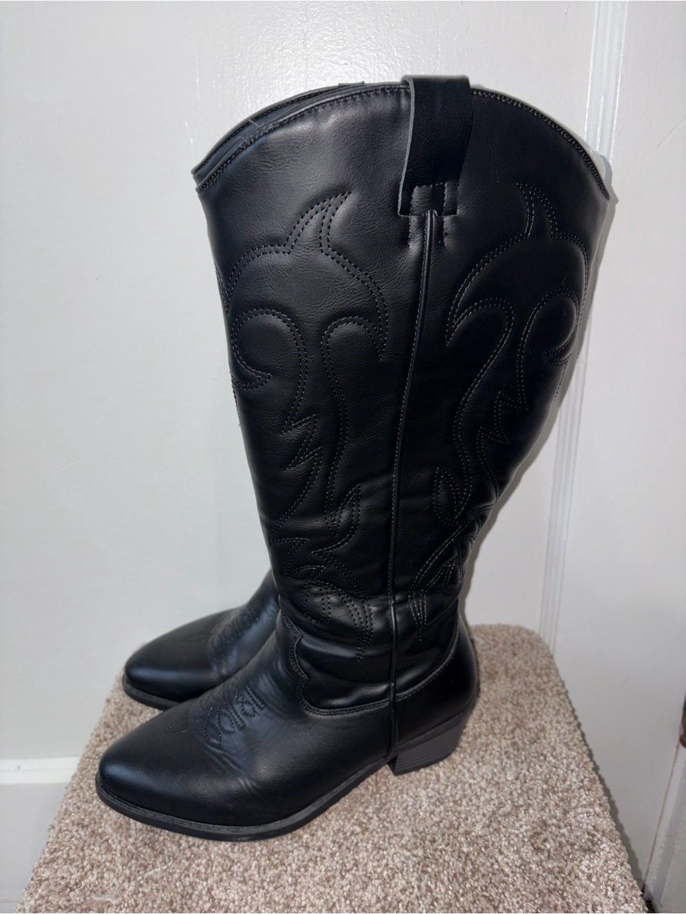 Torrid Women's Black Western Knee-High Faux Leather Boots